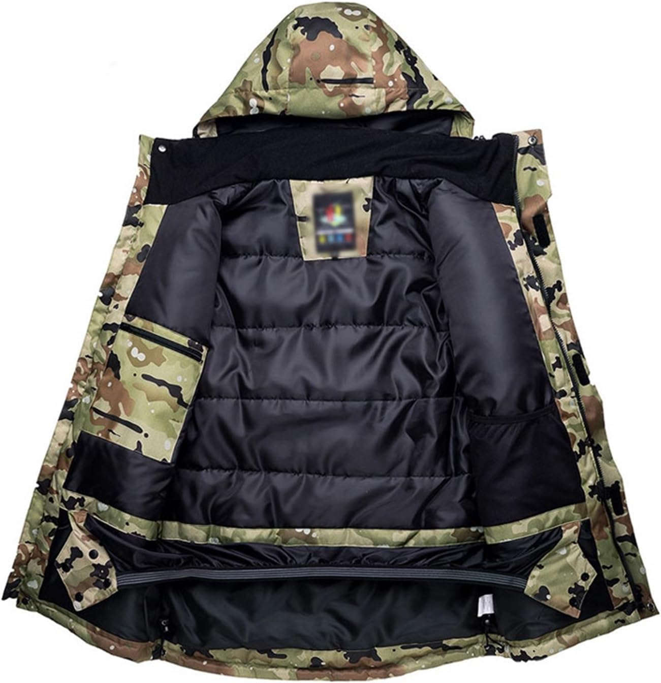 Mens Winter Camouflage Waterproof Snow Jackets Windproof Mountain Ski Suits Set, Outdoor Ski Jacket and Pants