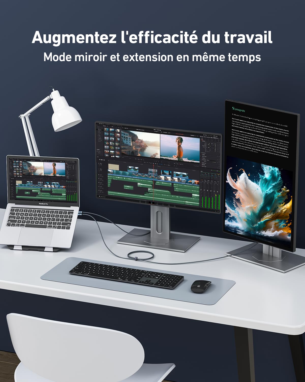 Uni Câble USB C vers HDMI 2.1 [8K@60Hz, 4K@144Hz] 1.8m, câble Thunderbolt 4 vers HDMI avec HDCP 2.3, pour TV/moniteur HDR, iPhone 15 Pro Max, Mac Studio, MacBook Pro/Air, iPad Pro, Livre Surface 3