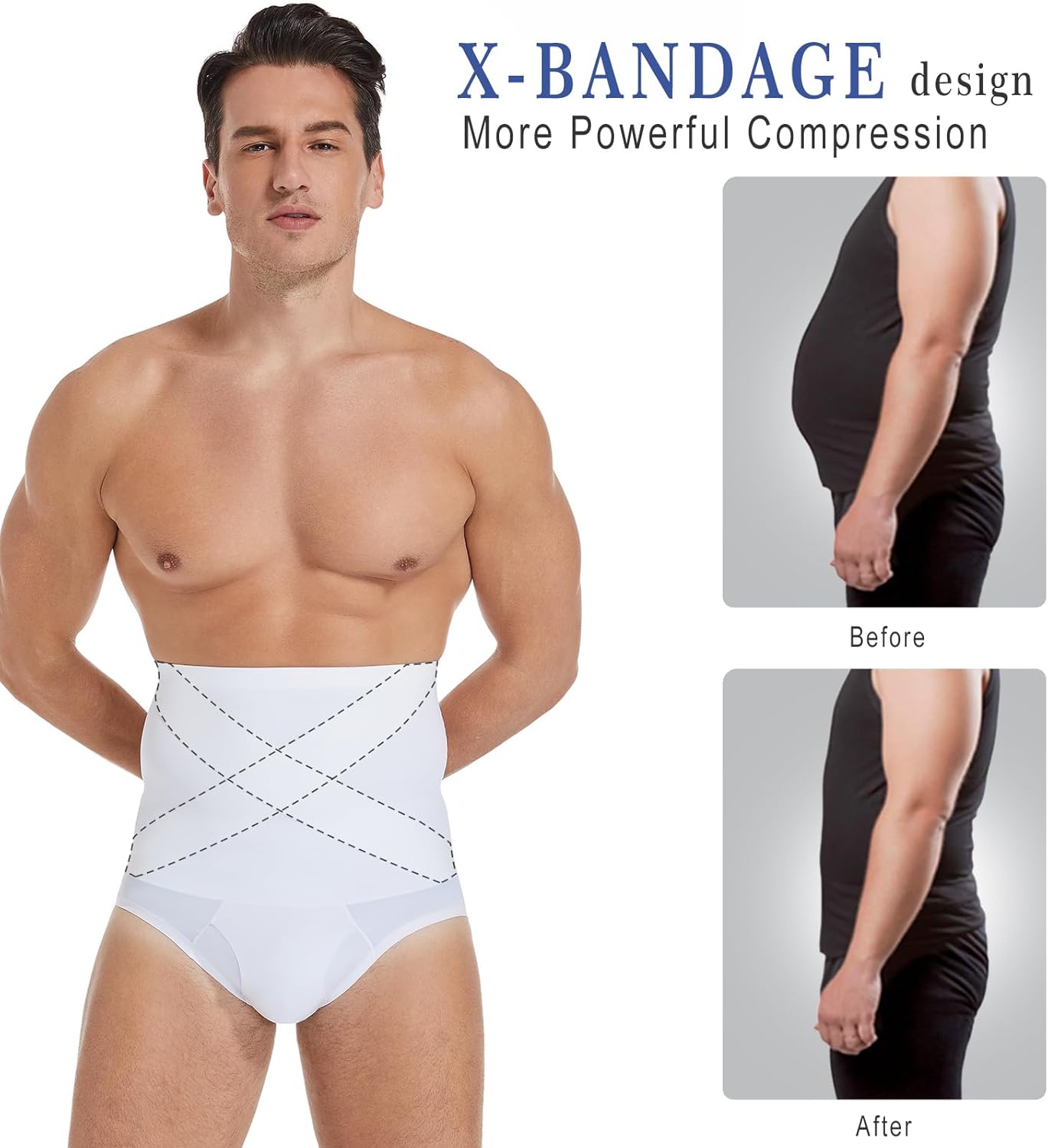 Men's Shapewear Tummy Control Shorts Compression Underwear, Slimming Body Shaper, Mens Shaping Brief - Image 4