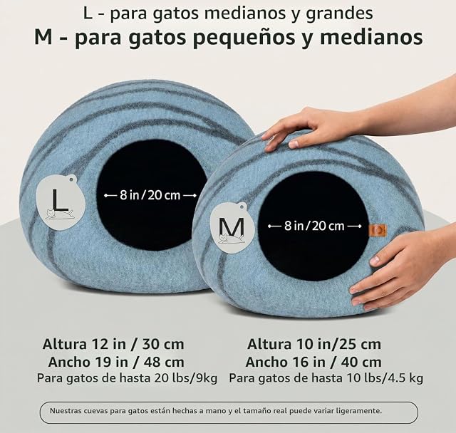 Foto 2 de 7 de MEOWFIA Cueva de Cama para Gatos de Fieltro Premium