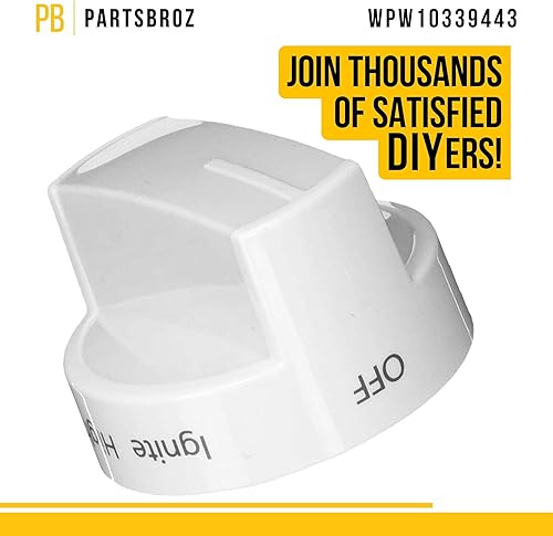 Miniatura 5 de WPW10339443 - Pomo de quemador compatible con Whirlpool Range, sustituye a AP6019878 W10339443 2311009 PS11753189 Reemplazo ultra duradero