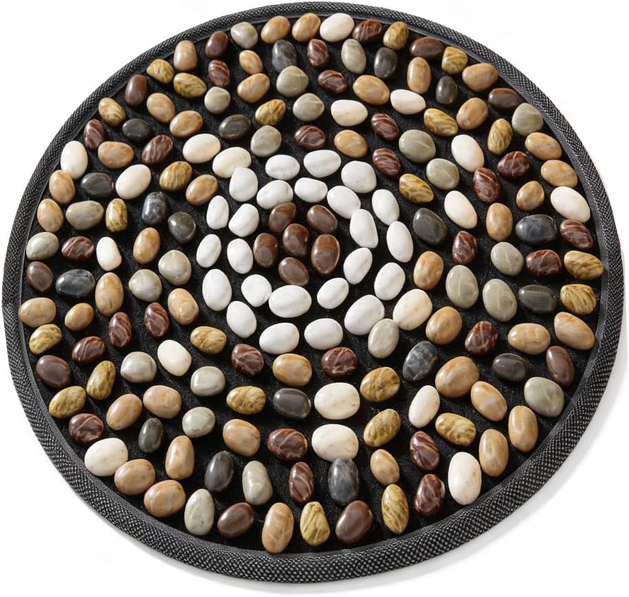 Massage pad, Finger Pressure Board Ultra Slow Running Pebble Massage Foot pad Reflex Therapy Massager, Pebble acupoint Massage pad, Used for Relaxing Tired feet (22 inches x 22 inches)