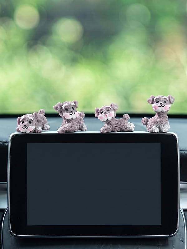 Enfeites de Schnauzer para painel do carro VimoDemo – Kit com 4 unidades