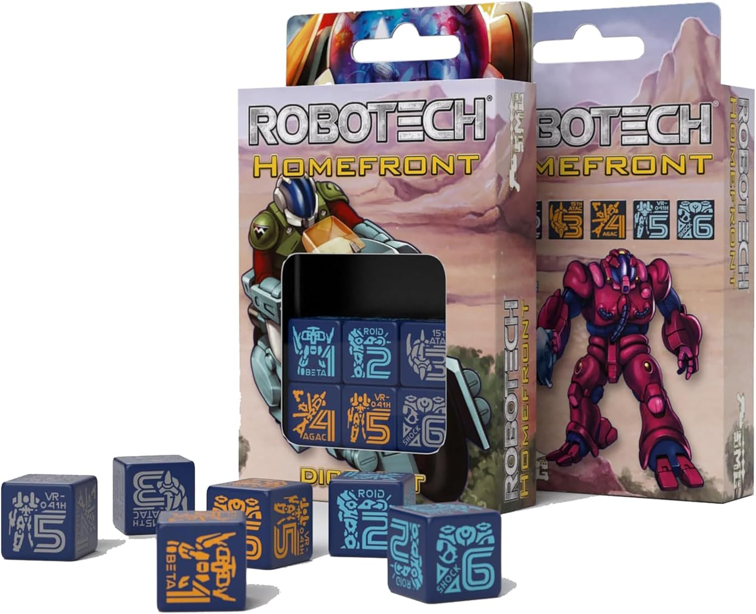 Robotech: The Roleplaying Game - Homefront Dice Set - 6 Custom D6 Dice, 16mm, Tabletop Roleplaying Game Accessory, Licensed