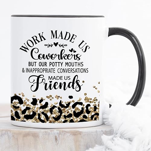 Miniatura 4 de YouNique Designs Taza de café con texto en inglés "Work Bestie" para mujer, 11 onzas, taza de café con texto en inglés "Going Away" para compañeras