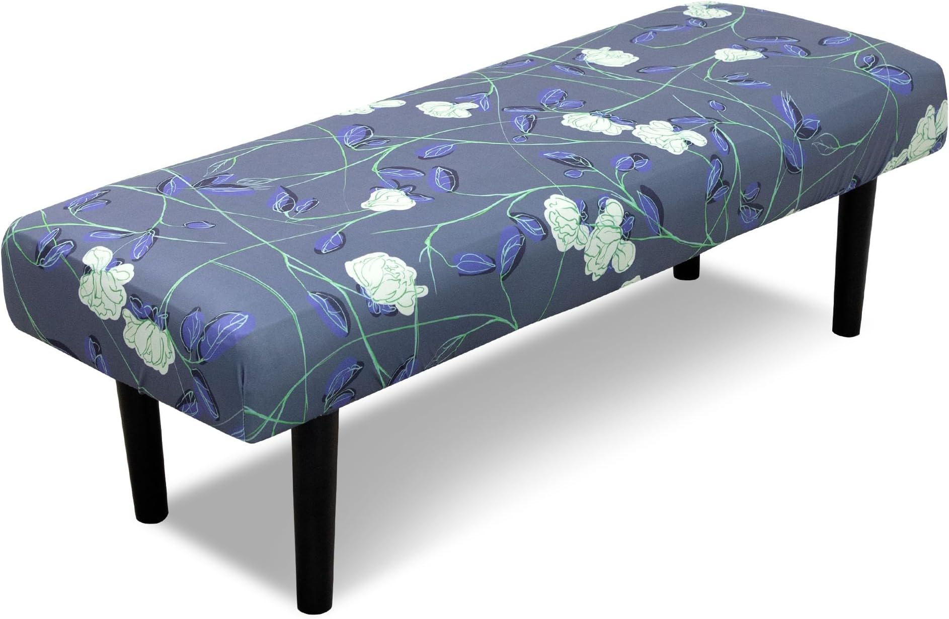 Stretch Bench Cover, Seat Cushion Protector, Washable Slipcover, Printed Rectangle Cover for Dining Room, Living Room, Kitchen (Lily)
