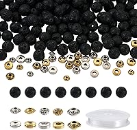 Vista 12 de Crafans Cuentas de piedras preciosas de vidrio natural, kit de fabricación de pulseras con temática de constelación, cuentas de piedra natural