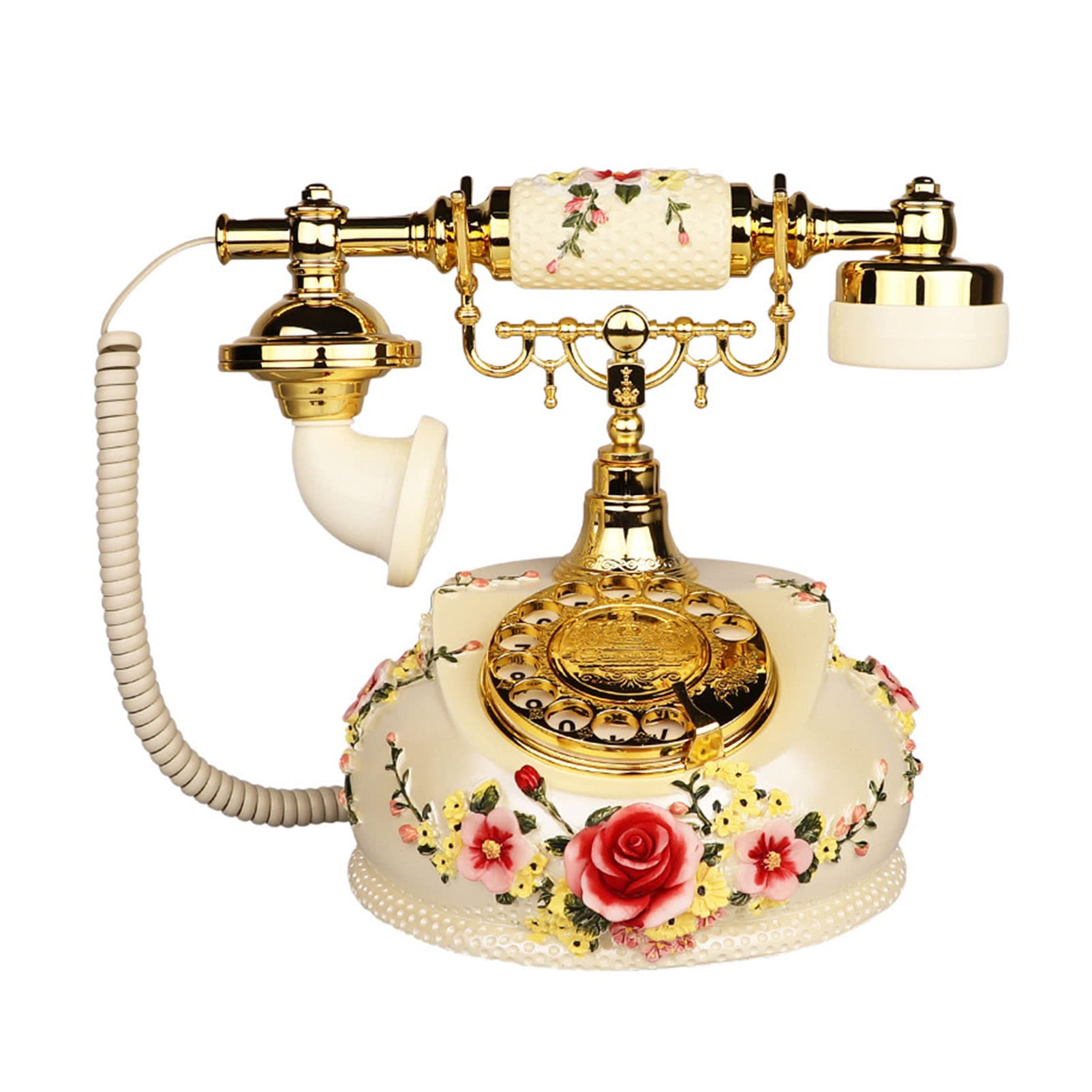 Téléphone filaire ancien blanc pour remplacer les mobiles sans style de votre salon