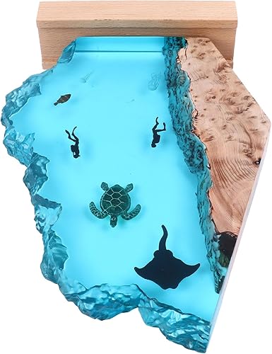 Miniatura 5 de Lámpara de buceo, lámpara de 8 pulgadas con LED desmontable, noche de madera para el hogar, 5 V USB ed Diver para dormitorio li habitación