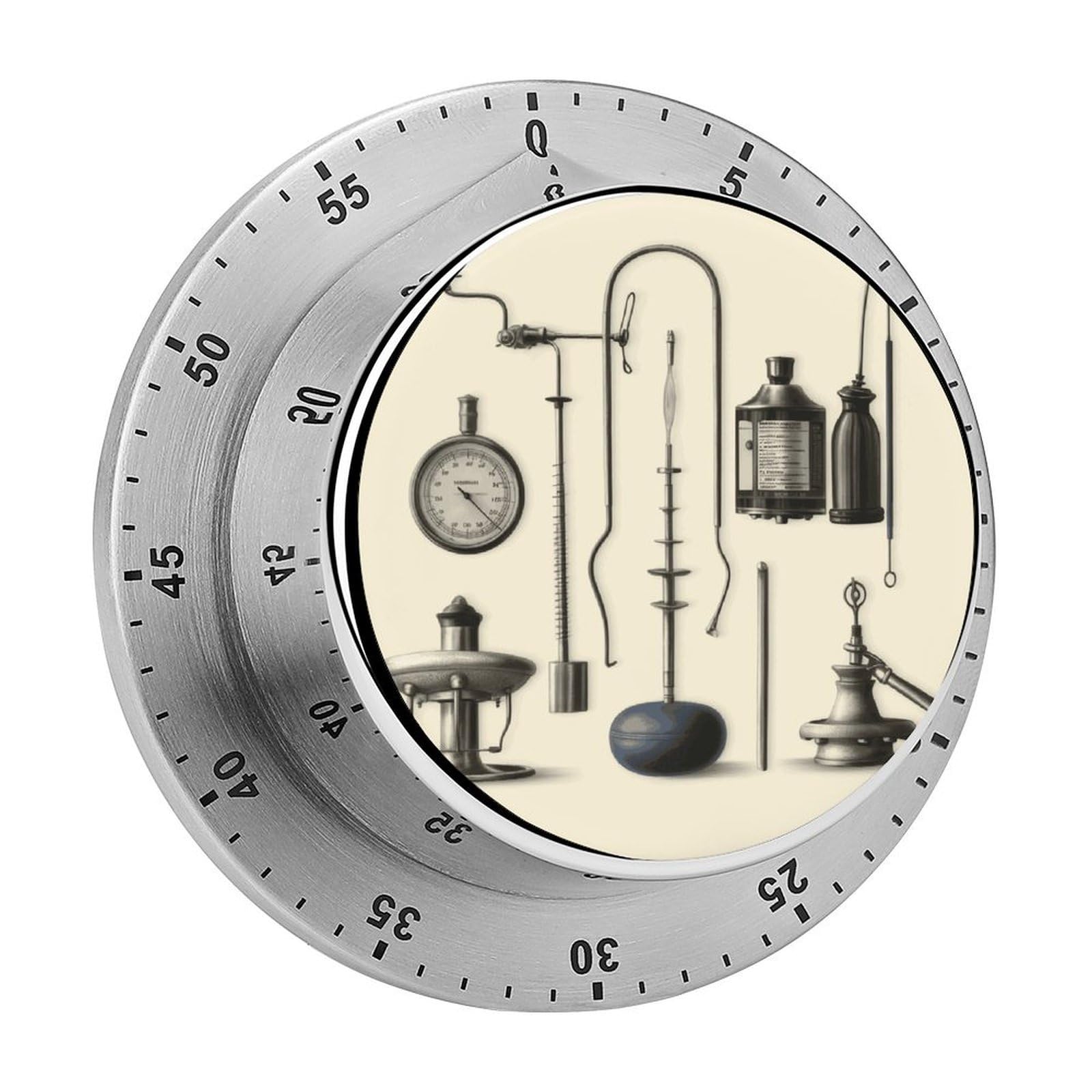 Medical Apparatus and Instruments Timer Loud Mechanical Timer Stainless Steel 60-Minute Kitchen Timers Waterproof Chef Cooking Timers Sport Countdown Clock Portable Countdown Alarm Adult