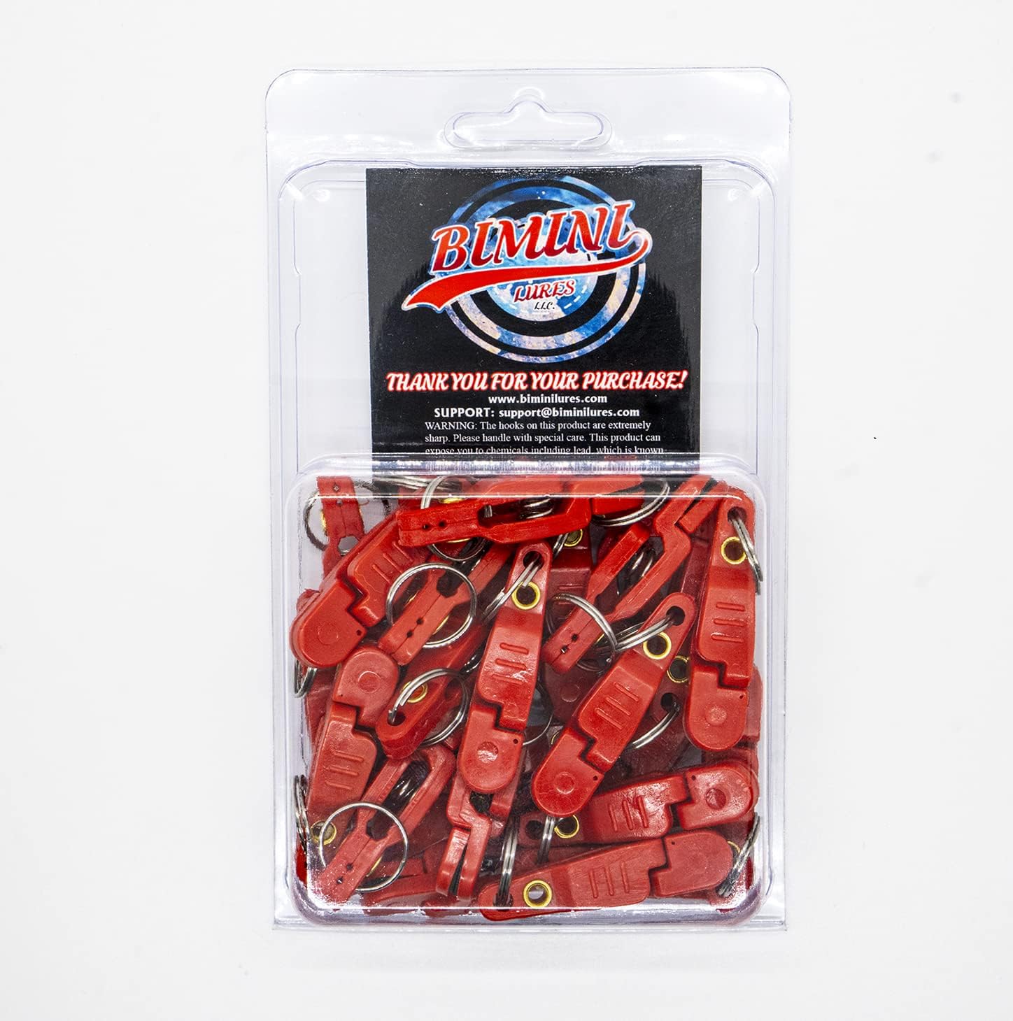 Bimini Lures Pro Snap Weights for trolling - Red Clip