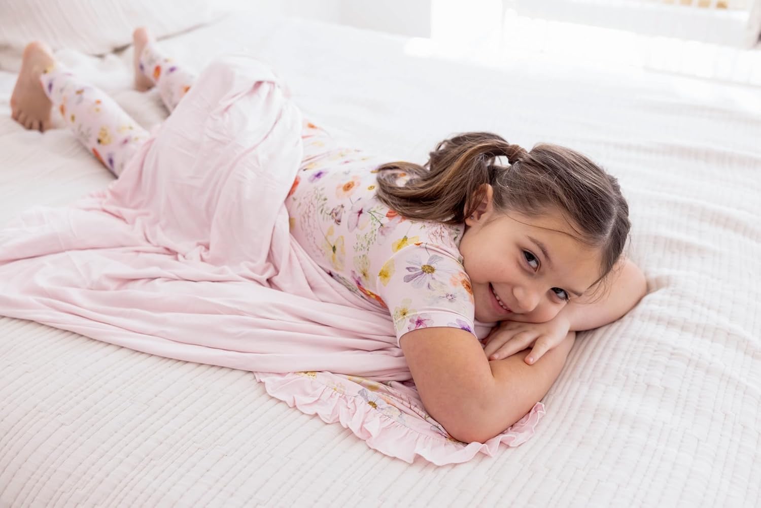 KicKee Print Short Sleeve Pajama Set – Stretchy Viscose from Bamboo Sleepwear for Toddlers and Kids - Image 5