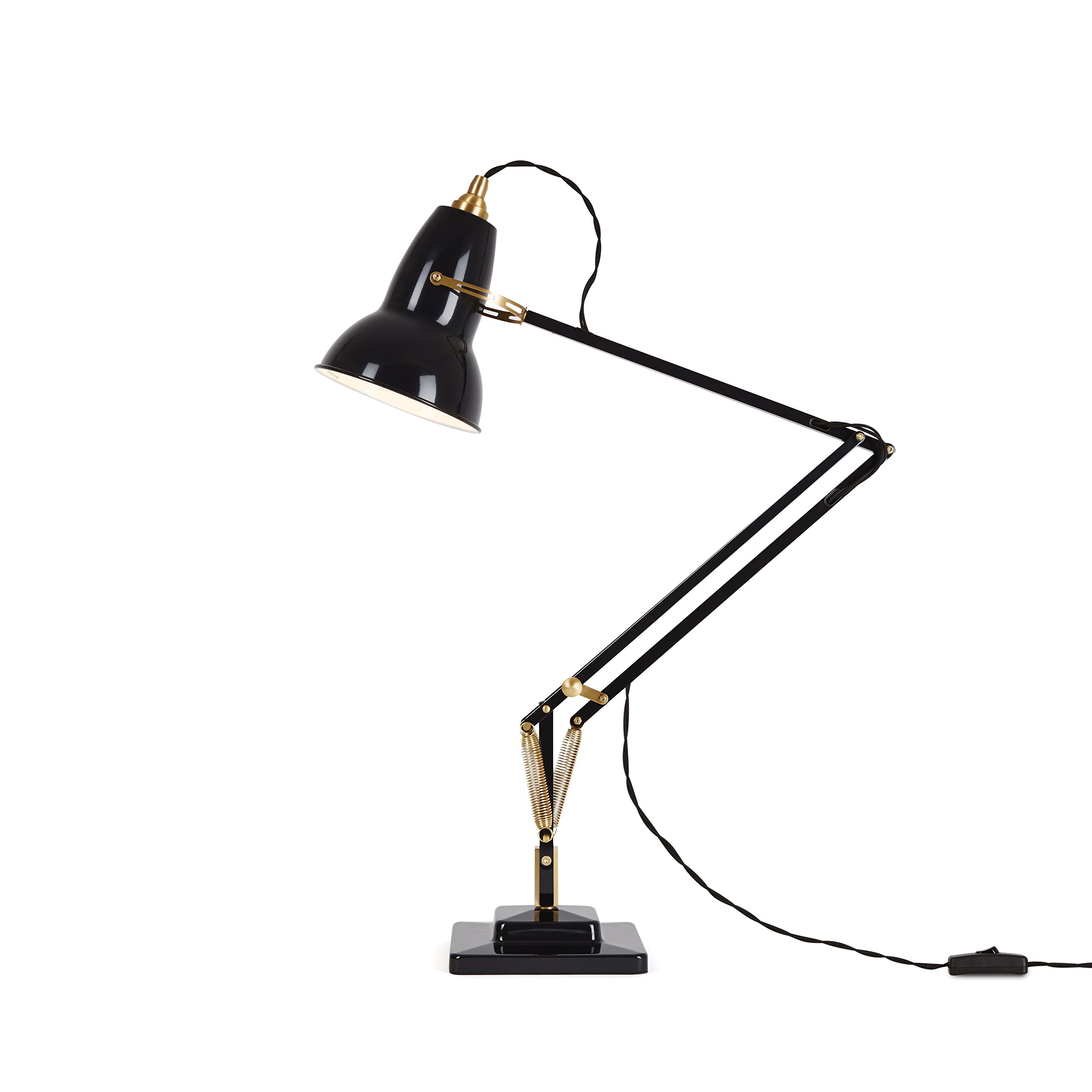 Anglepoise Jet Black Original 1227 Brass Desk Lamp