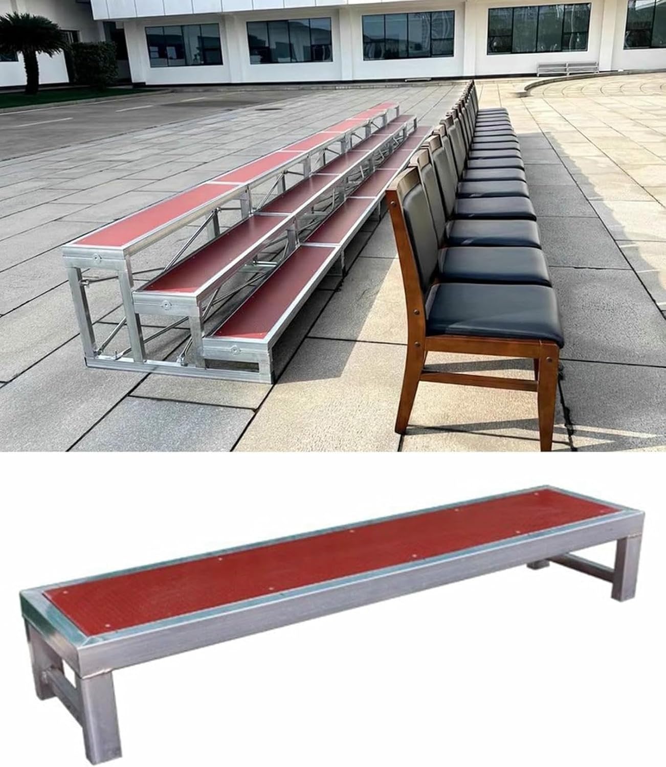 1/2/3 Level Commercial Choir Risers Step, Choral Stair Treads, Group Shot Staircase Platform, Multi-Functional Tiered Seating/Lectern/Speaking Stand