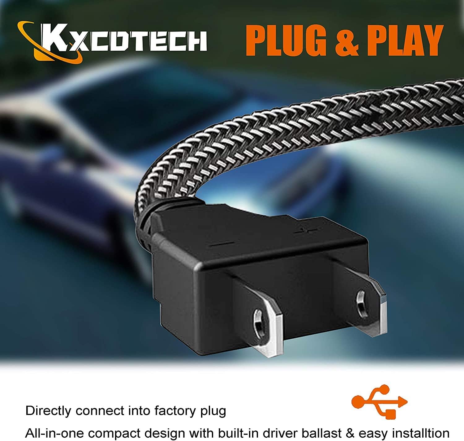 H7 LED Headlight Bulbs, Extremely Bright Eutectic Chips 9600Lumens 6000K Cool White, High Low Beam Conversion Kit
