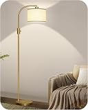 Nintiue lampadaire sur pied salon Doré, 165cm Arc lampe sur pied de salon - 1
