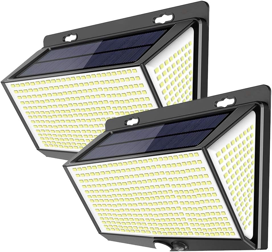 Amаzіng 🔥 Solar Lights Outdoor,468 led Solar Motion Sensor Lights Outdoor with 270° Wide Angle Illumination IP65 Waterproof Solar Lights Wireless Security LED Flood Light for Backyard Fence Garden Patio(2 Pack)