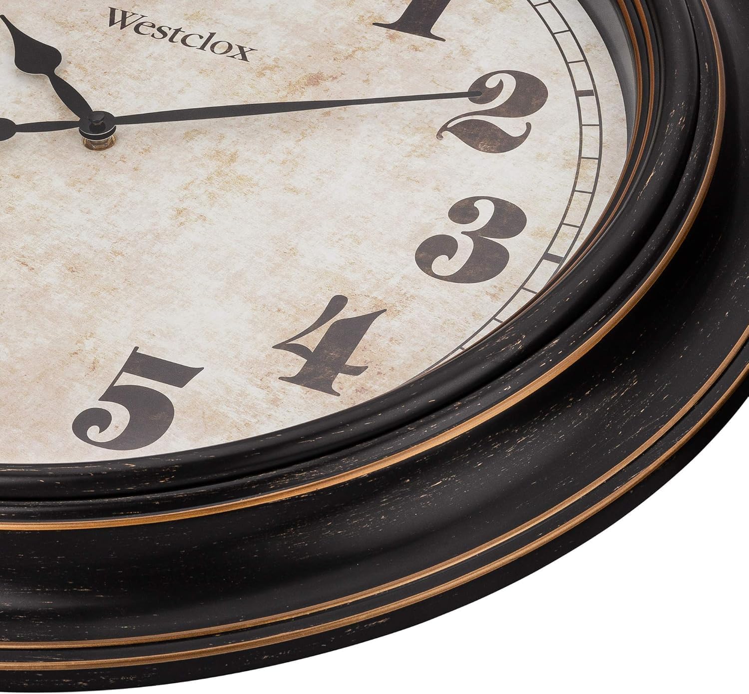 Westclox Traditional Large Wall Clock Battery-Operated Clock for Living Room, Bedroom, Office | Ideal Housewarming Gift (24 Inch, Black-Brown)
