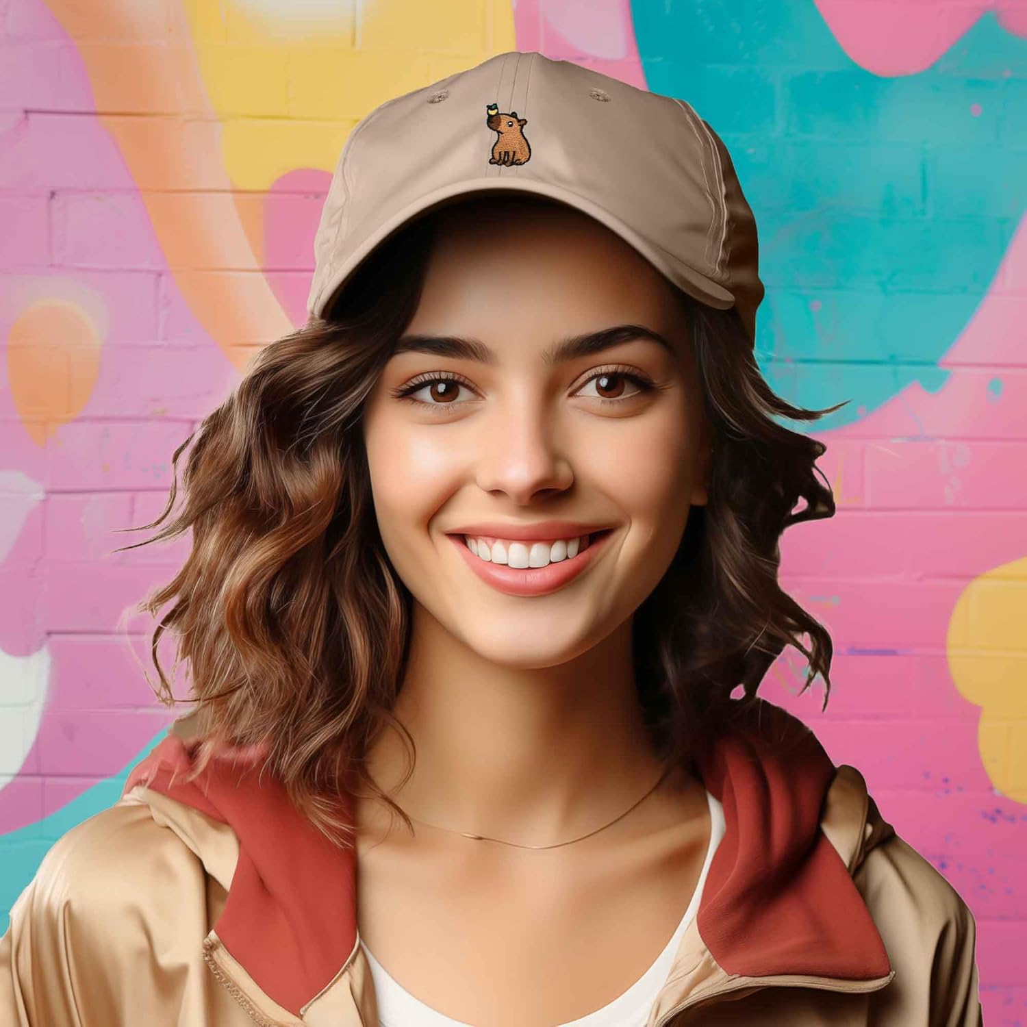DALIX Capybara Cap Embroidered Dad Baseball Hat Cotton Adjustable Womens