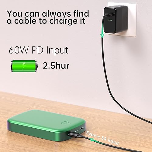 Miniatura 9 de Banco de energía, banco de energía inalámbrico magnético de 10000 mAh compatible con MagSafe, paquete de baterías para iPhone 141312, Samsung Galaxy
