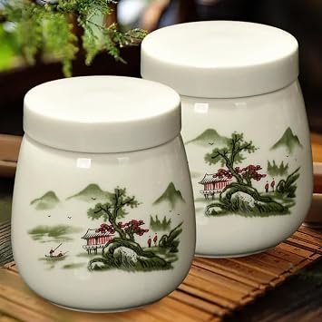 Egg Coddlers Sets with Lids, 2Pcs Egg Coddler, 220ml Vintage Ceramic Coddled Cups with Lids for Quick and Easy Breakfast or Elegant Display