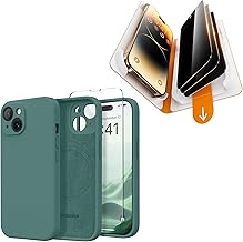 Bundle - Compatible with iPhone 14 Case（Midnight Green） + 3 Pack Privacy Screen Protector