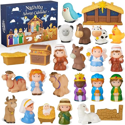 Miniatura 1 de Calendario de Adviento de Navidad 2023 para niños, juego de historia de Navidad, calendario de adviento religioso cristiano para niños pequeños,