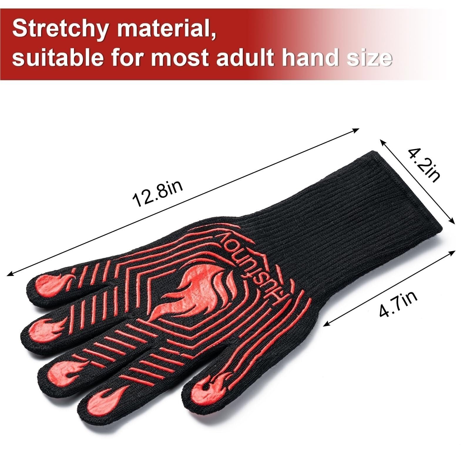 Gants de cuisine résistants à la chaleur et antidérapants pour grillades (rosso)