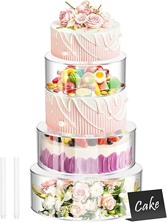 3 Pcs Acrylic Cake Stand Set with LED Lights –