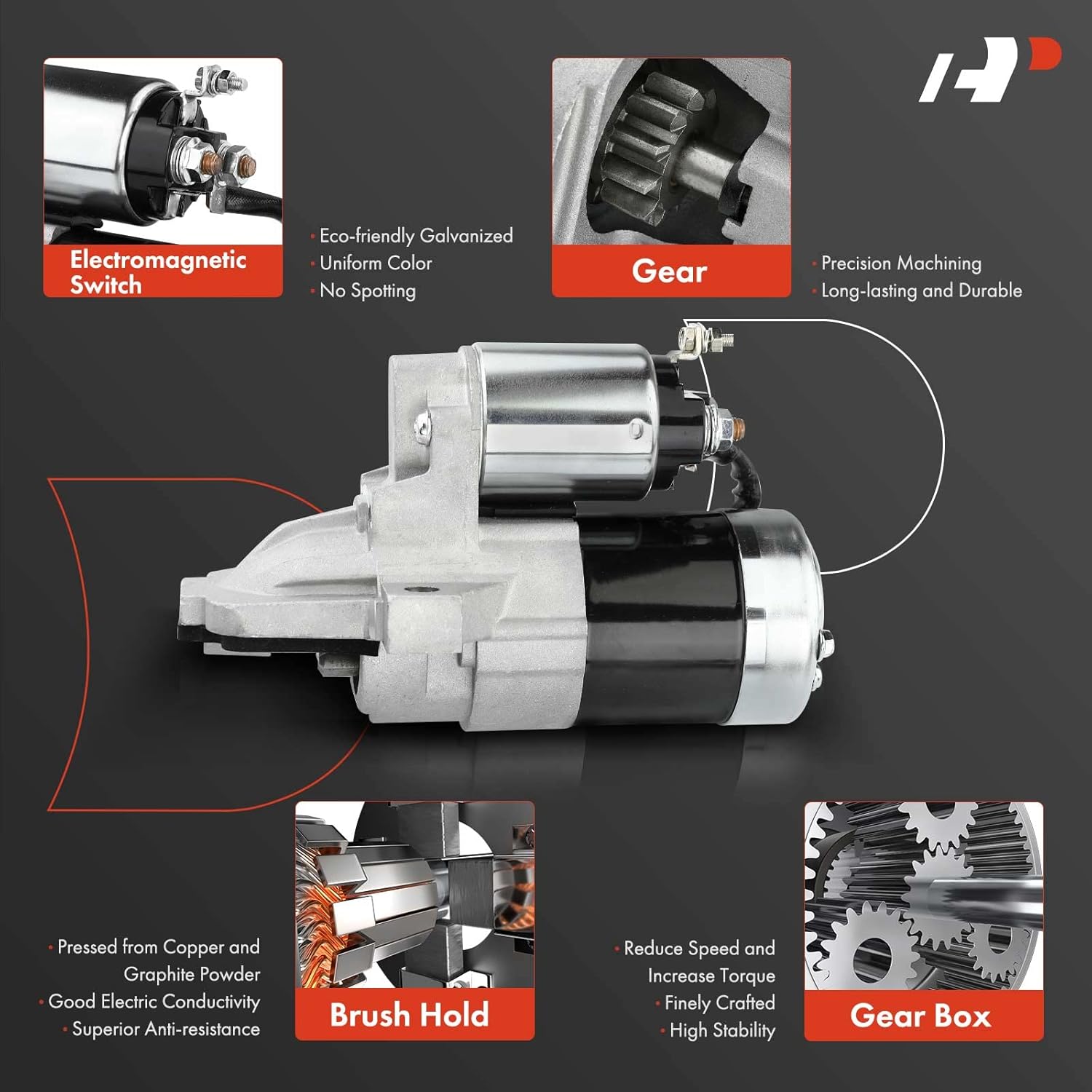 A-Premium Starter Motor Compatible with Ford Fusion & Mercury Milan 2006 2007 2008 2009 2010, 2.3L 2.5L, 12V 1.4KW 11 Teeth Clockwise, Replace# 6E5T-11000-AB, 6E5Z-11002-AA, M000T88481, M000T88482