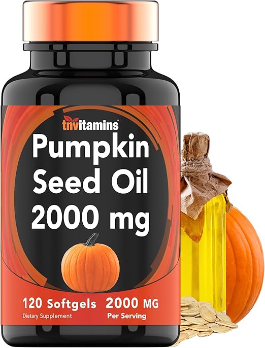 Pumpkin Seed Oil - 2000 mg Per Serving x 120 Softgels | Pumpkin Seed Oil Extract Supplement for Hair Growth and Bladder Control* | Non-GMO
