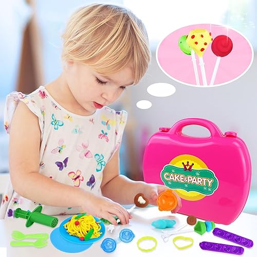 Miniatura 6 de Dear Deer Juego de dulces y pasteles para niños, 41 piezas de herramientas de comida para jugar, accesorios de masa, paquete a granel, juego de