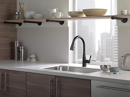 Miniatura 2 de DELTA FAUCET Essa - Grifo para cocina con rociador extendible y cabezal de acople magnético negro mate 9113-BL-DST