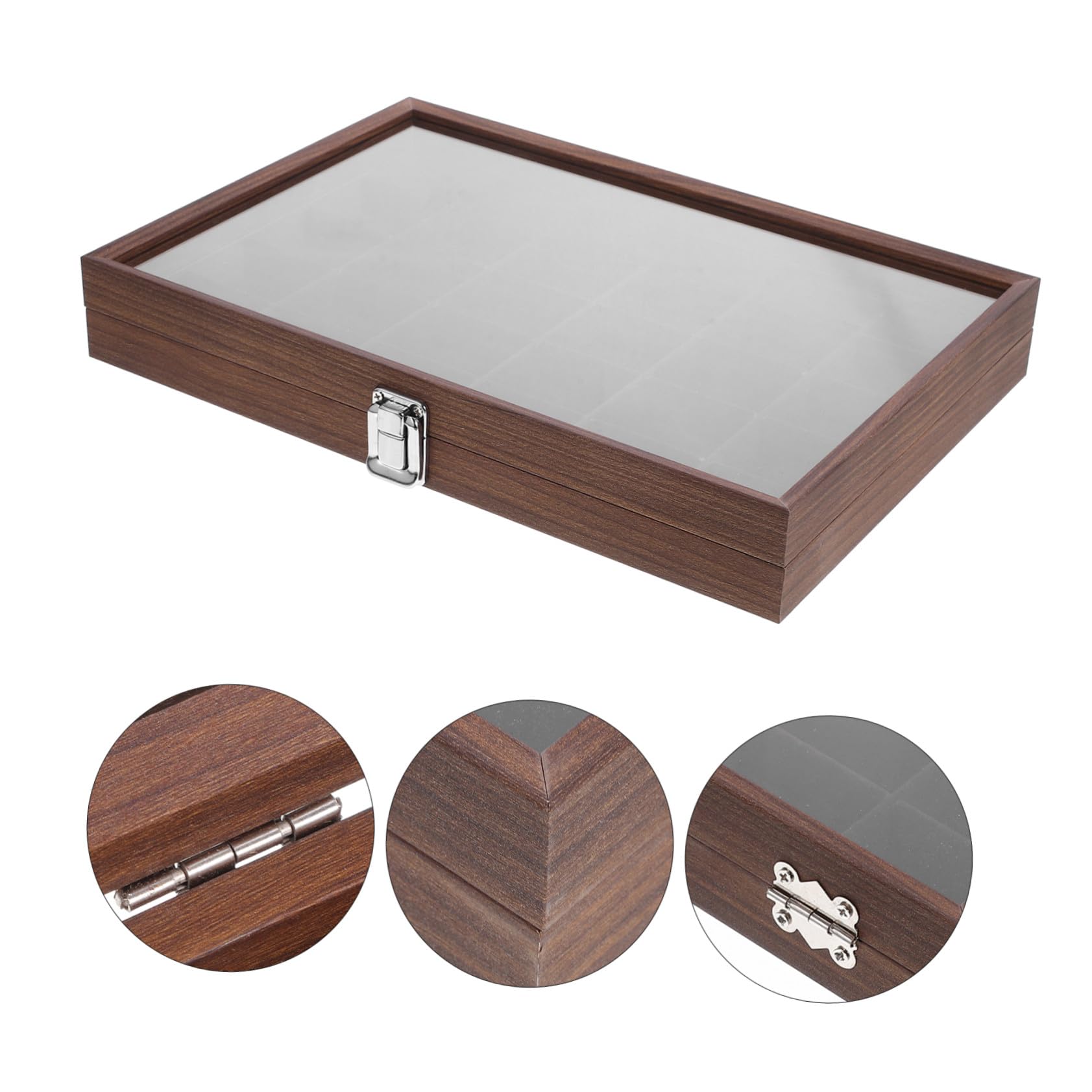 Garneck Boîte à Thé en Bois avec 30 Compartiments, Organisateur Élégant avec Couvercle en Verre, Rangement Pratique pour Sachets de Thé à Usage Domestique