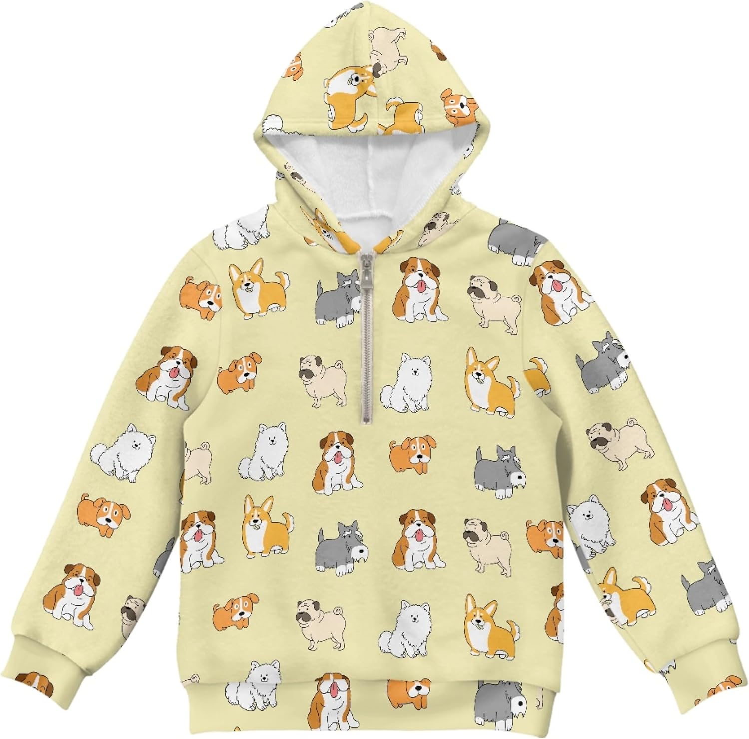 Hawapod Cute Sweatshirts For Teen Girls Print Oversized Pullover Hoodies Soft Daily Half Zip Sweatshirt With Pockets