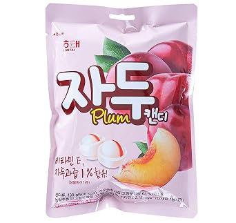Plum Flavor Hard Candy, Sweet & Tangy, Juicy Taste, 4.59 oz 130g - 1Pack
