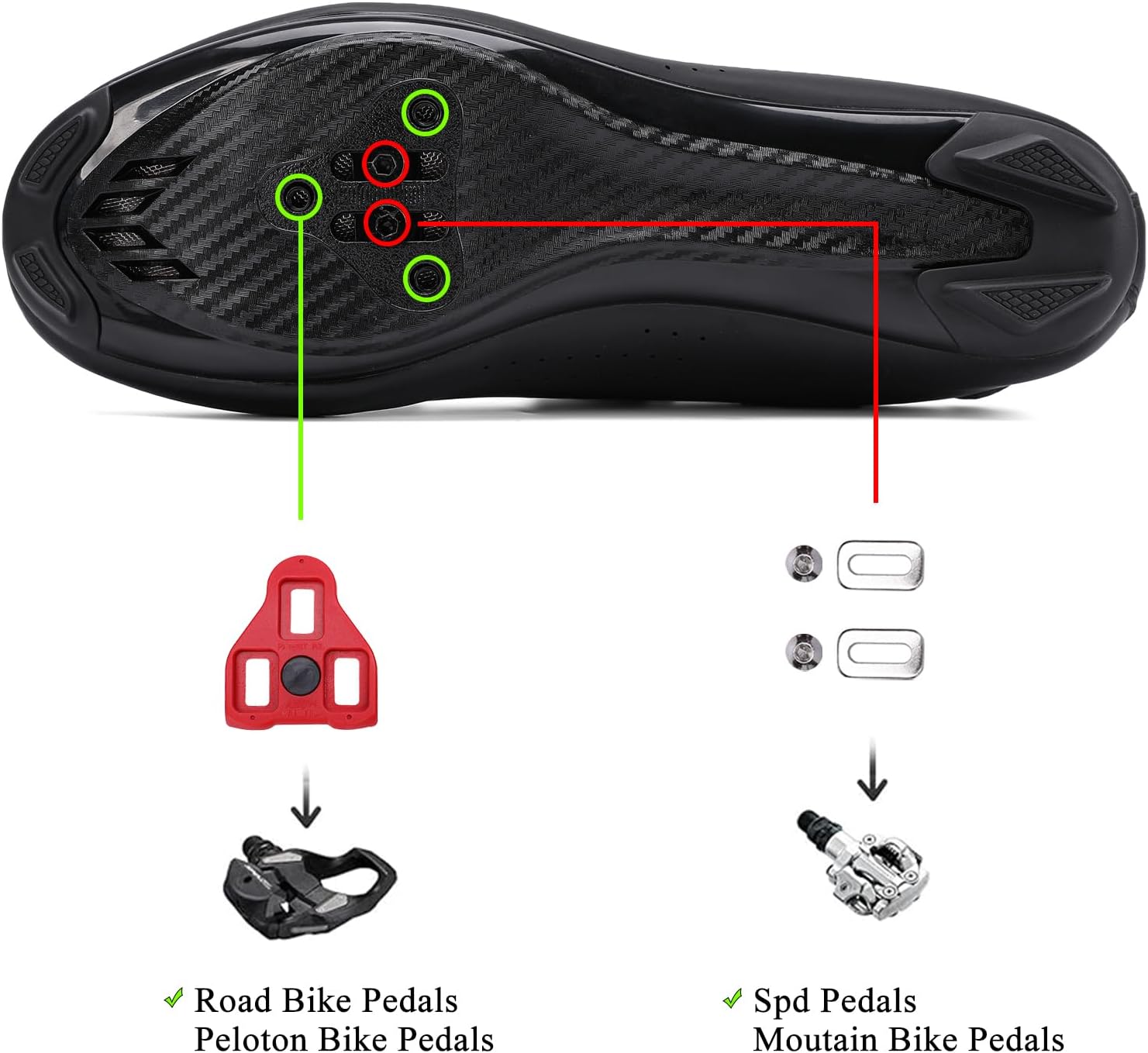 Women & Men Cycling Shoes Compatible with Peloton Bike Indoor Road Riding Biking Bike Shoes with Delta Cleats Included
