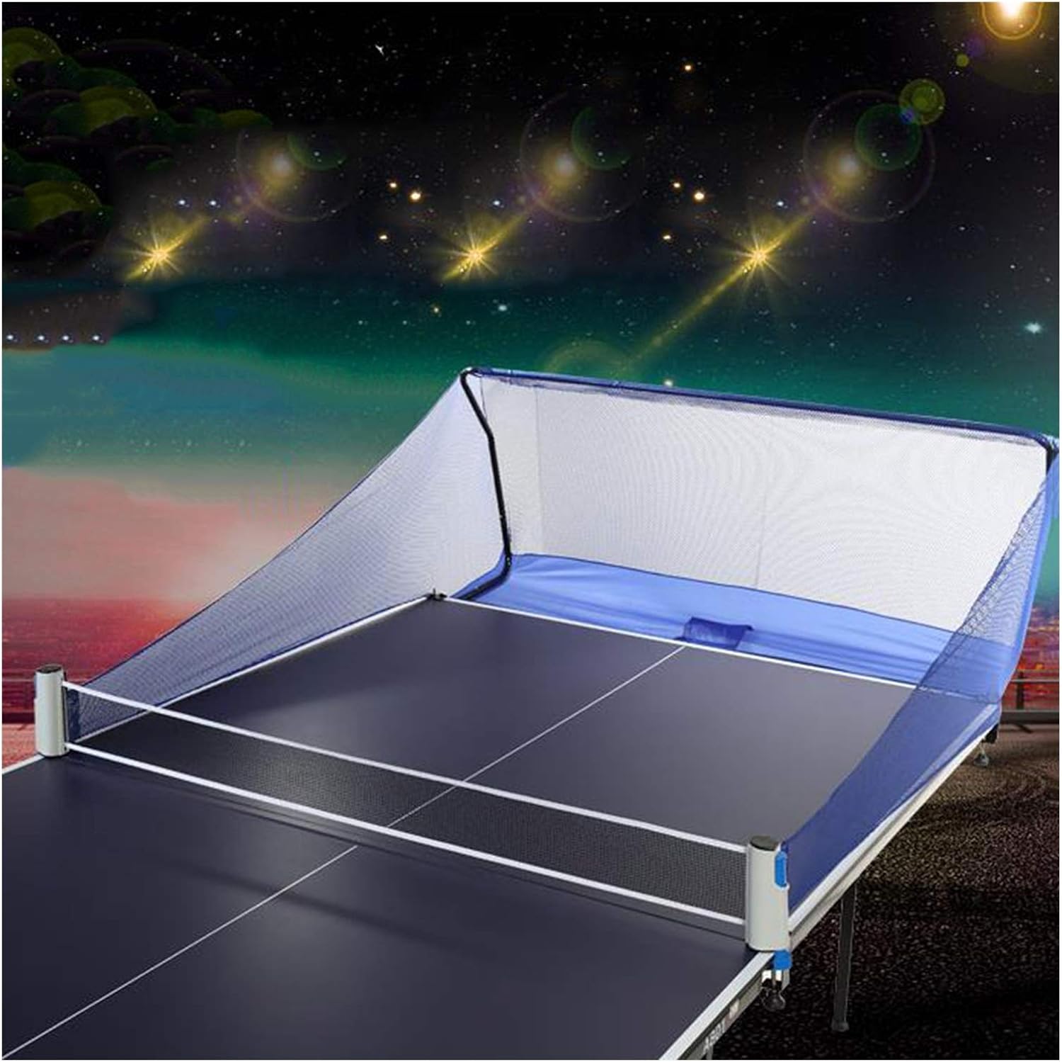 Table Tennis Ball Catch Net Table Tennis Ball Catch Net, Portable Ball Machine Set Net, Save Training Time, for Family Leisure Entertainment, Single Training (Color : Blue)