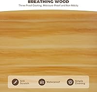 Vista 6 de FAHKNS 2-Tier Washer Dryer Countertop, Piece-Joined Solid Wood Laundry Topper with Anti-Slip Mat, 54" Width Waterproof Laundry Room Organization