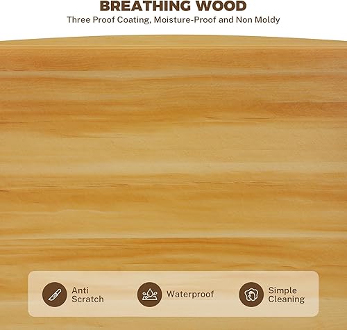 Miniatura 6 de FAHKNS Lavadora y secadora de 2 niveles para encimera, cubierta de lavandería de madera maciza con alfombrilla antideslizante, 54 pulgadas de ancho,