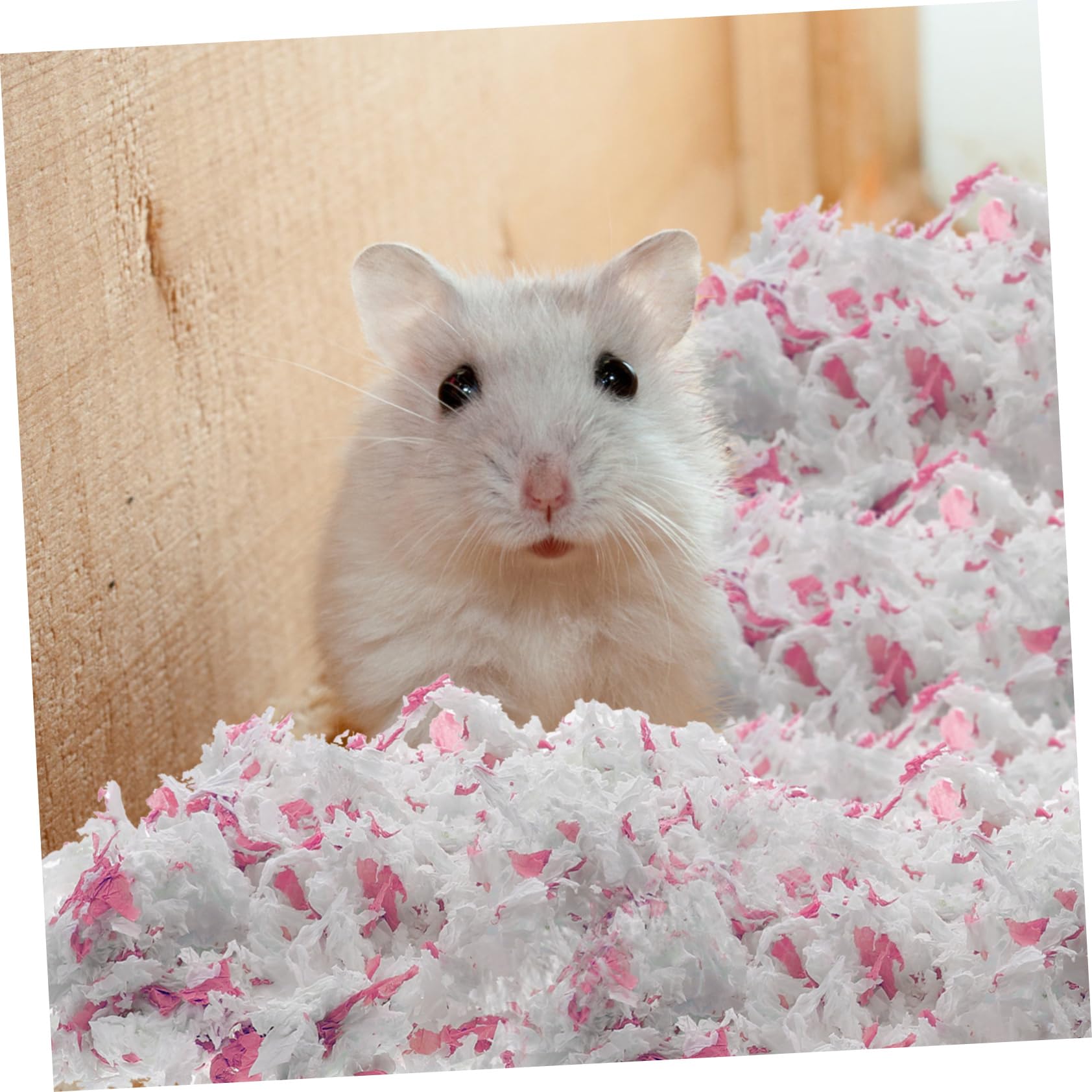 Lettiera in Carta Bianca 450g per Cincillà e Gerbilli, Morbida e Calda, Assorbente e Antiodore per Gabbie per Piccoli Animali