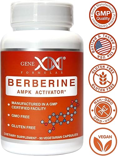 Miniatura 5 de GENEX Berberina HCl 500mg (90 cápsulas)  Potente activador AMPK, apoya la salud del corazón y la salud inmunológica, sin OMG, sin gluten, vegetariano