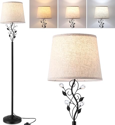 Sheeta - Lámparas de pie de 65 pulgadas para sala de estar con bombilla LED de 3 temperaturas de color, lámpara de pie alta de granja con diseño de