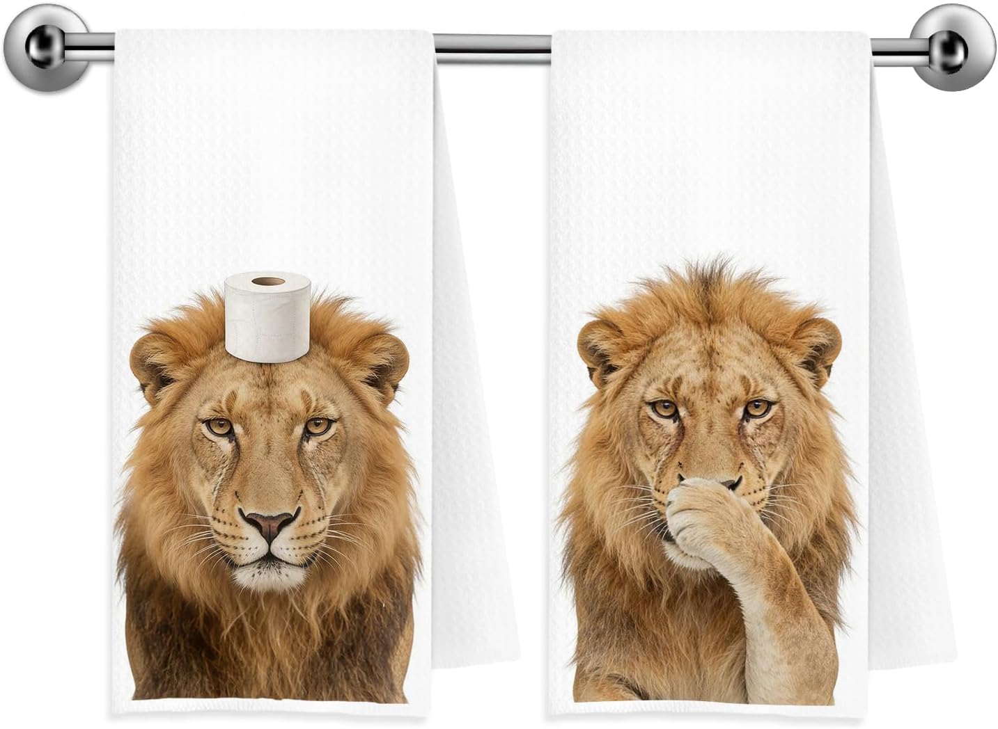Funny Leopard Bathroom Decor Hand Towels - Leopard Towels for Bathroom,Humorous Toilet Paper Cheetah Decorative Hand Towels for Bathroom Washroom Restroom, 16x24 Inch Set of 2