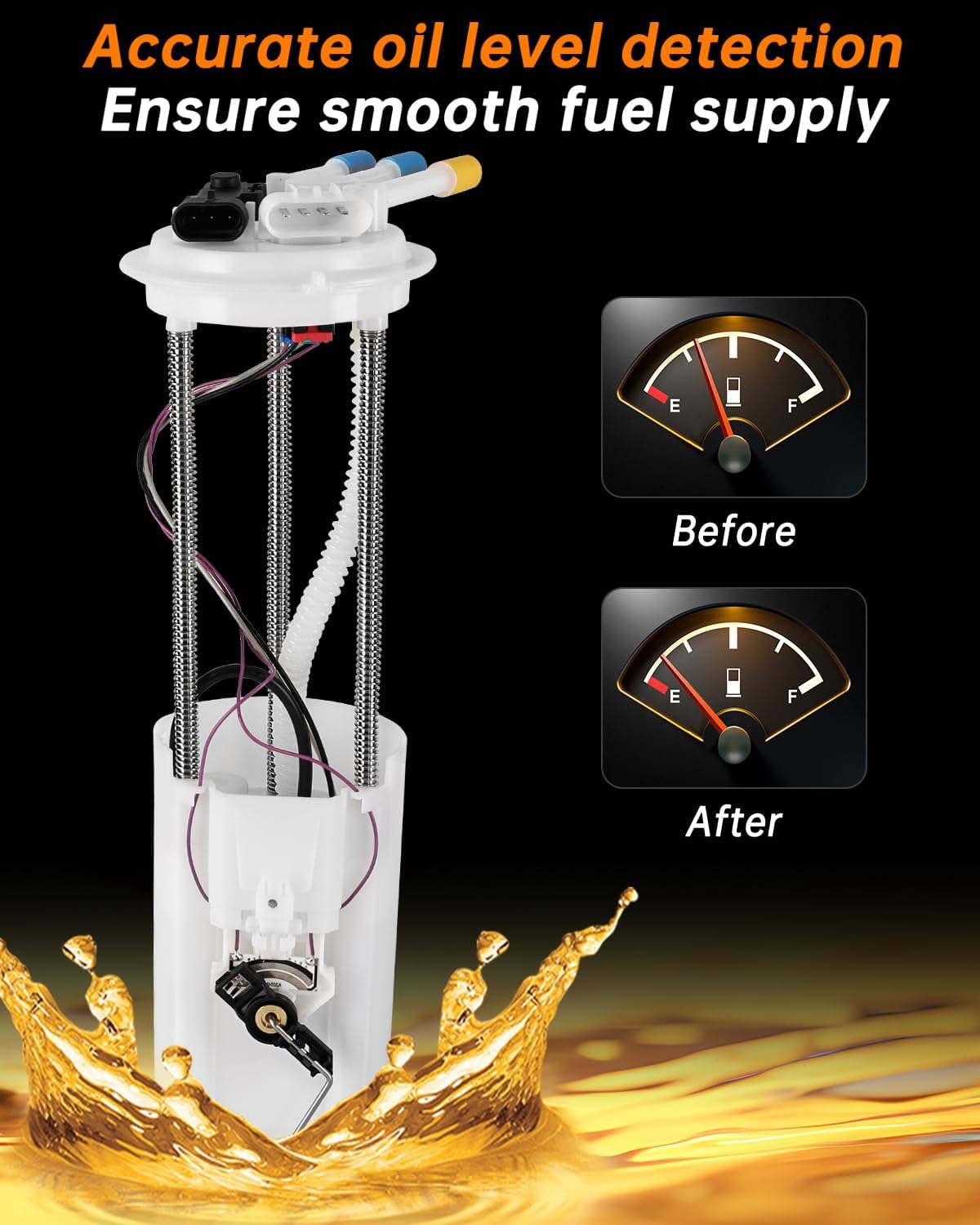OKLPF Electric Fuel Pump Module Assembly Compatible With 1997 1998 1999 2000 2001 2002 Chevy S10,1997-2002 GMC Sonoma 4.3L V6,1997 1998 1999 2000 Isuzu Hombre 4.3L V6,Replace E3952M SP446M