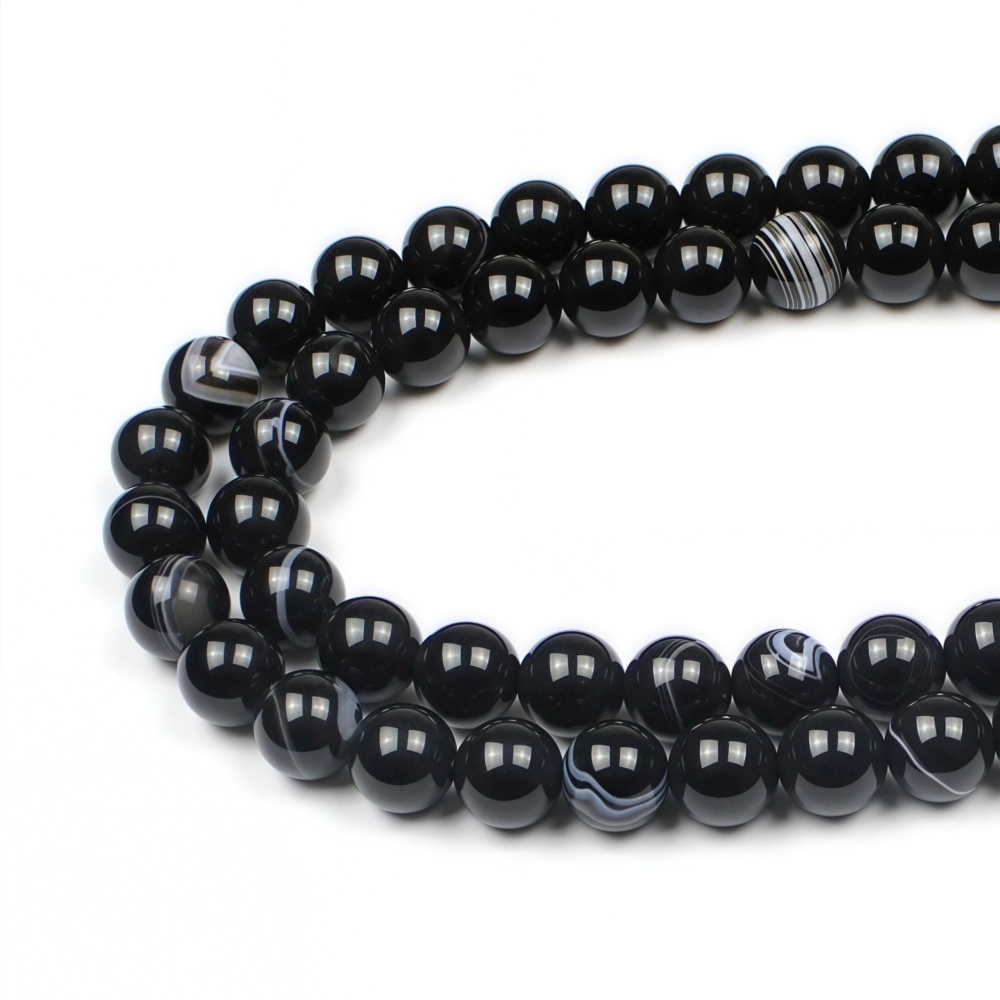 MJDCB 8mm 43 piezas Cuentas de Piedra Sangre Redondas Sueltas Piedras Semipreciosas Naturales para Hacer Joyas Pulseras Collares — view 13