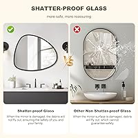 Vista 5 de WallBeyond Espejo asimétrico, espejo de pared irregular, espejos de pared decorativos para dormitorio, sala de estar, entrada, pasillo, espejo