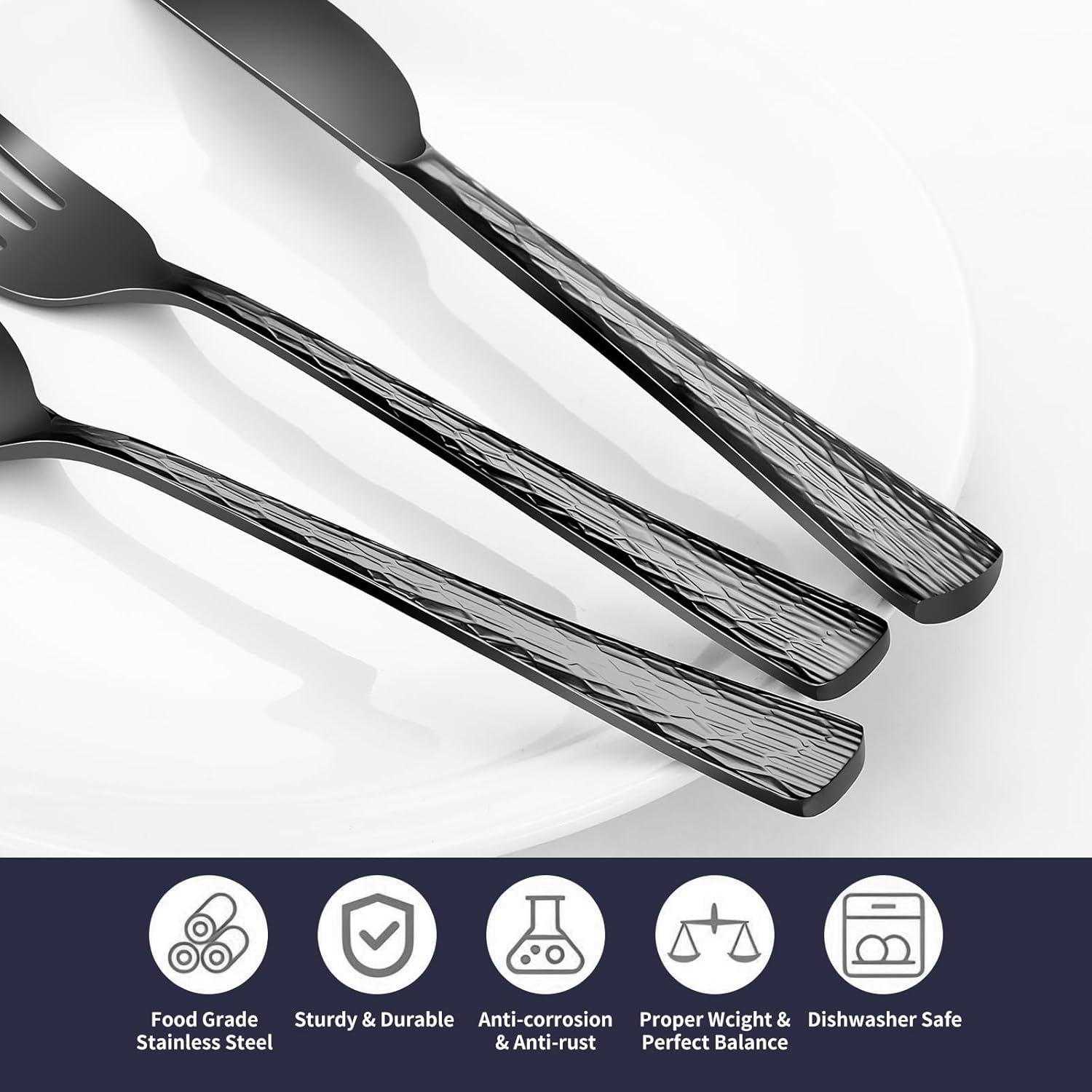 Silverware Set, 18/10 Stainless Steel 30 Piece Flatware Set for 6, Utensil Sets DishwasherSafe, Rust-Resistant, Modern Cutlery Set for Home, Wedding, Restaurant