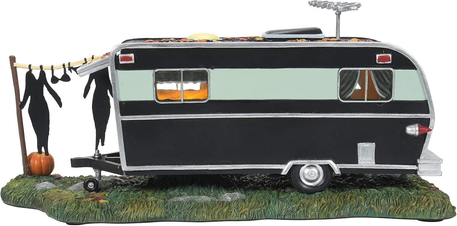 Department 56 Elvira Mistress of The Dark Village Accessories Celebrity Trailer Lit Figurine, 5 Inch, Multicolor image 2