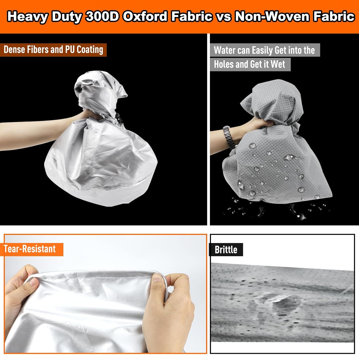 24-27 FT RV Trailer Cover 300D Oxford Trailer Cover, Tire Cover, Jack Cover & Straps, Waterproof Windproof 24-27ft RV Trailer Camper Motorhome Cover, Anti-UV Snowproof with Zipper Door